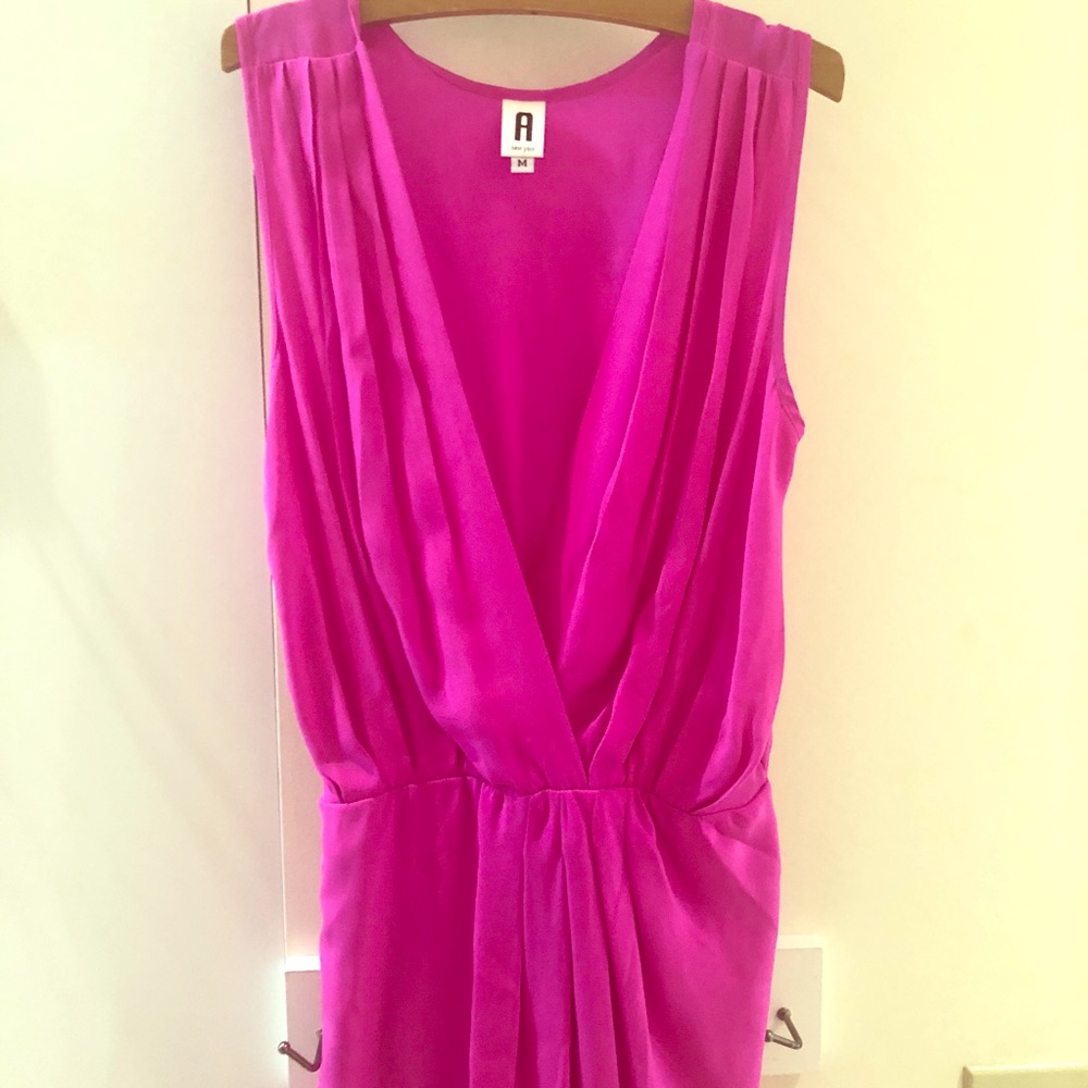 Pink silk summer dress designer A New York